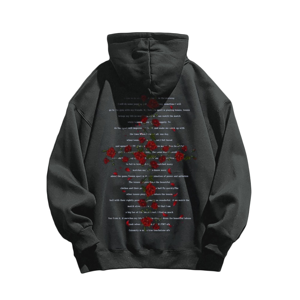 Rose Cross Print Hoodie
