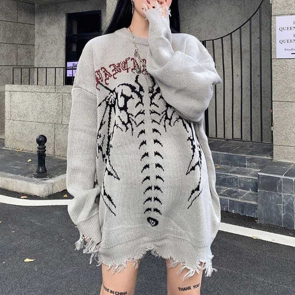 OOC' High Street Skeleton Embroidery Sweater