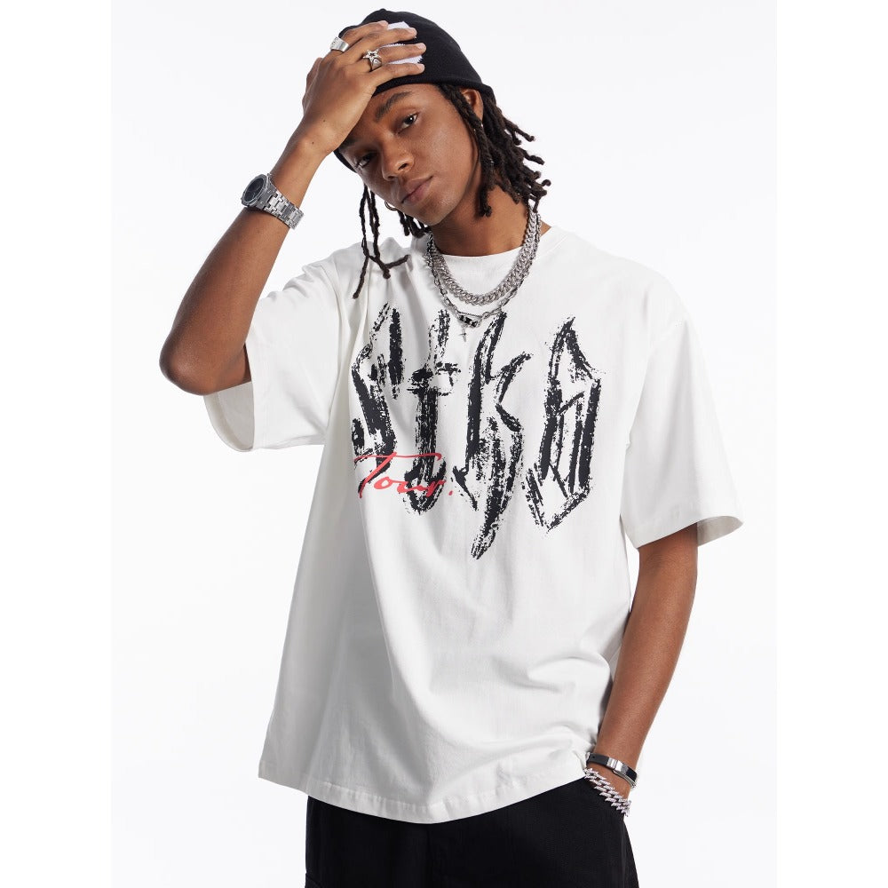 Street Philanthropist Vintage Font Short Sleeve Crew Neck T-Shirt