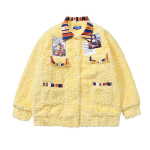 【NOW TREND】Famous Painting Patch Cotton Coat