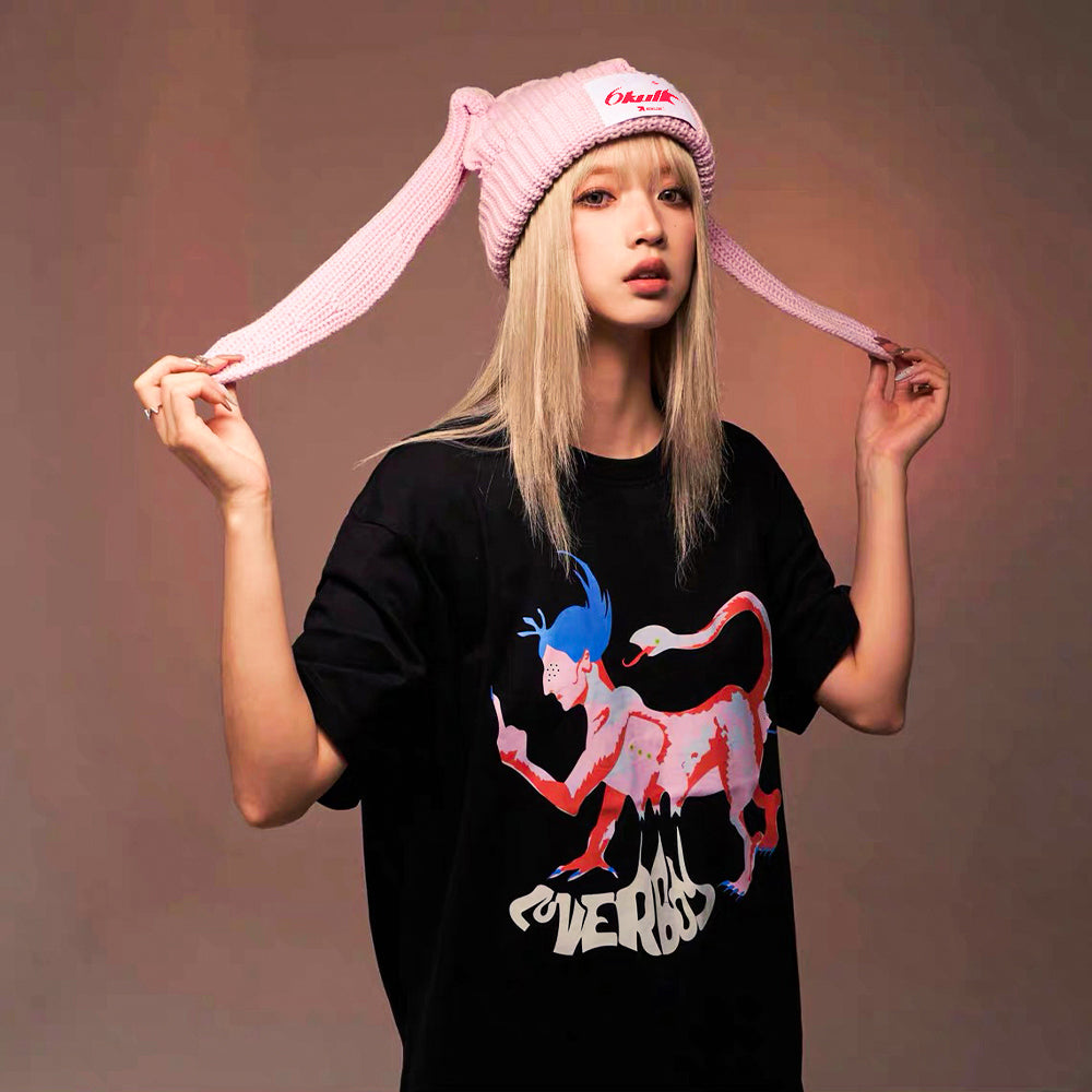 6Kull Street Rabbit Knitted Hat