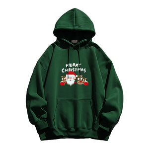 Cute Santa Claus And Elk Hoodie