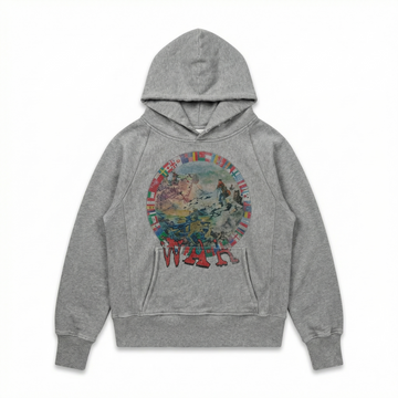AOKLOK® Vintage Graphic Hoodie – Washed Grey Edition