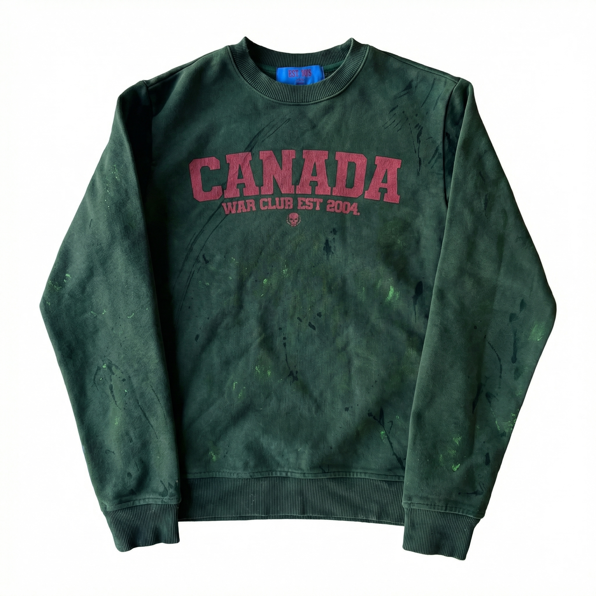 AOKLOK® Canada War Club Crewneck – Washed Military Green
