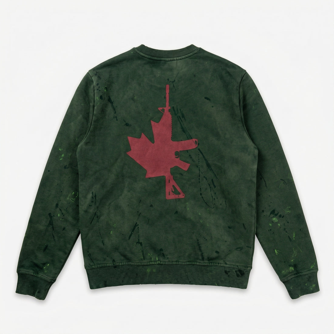 AOKLOK® Canada War Club Crewneck – Washed Military Green