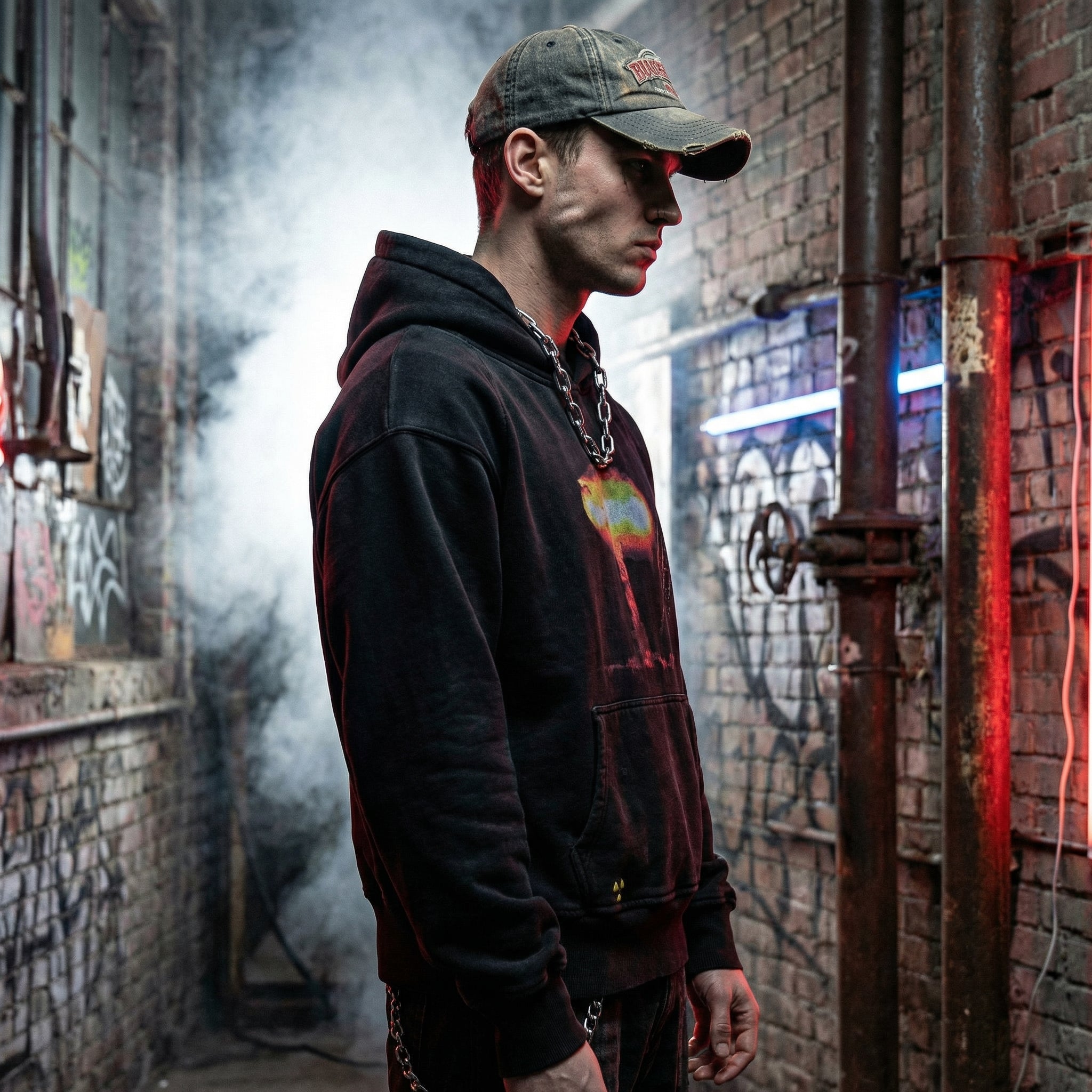 AOKLOK® Fallout Graphic Hoodie – Black Distressed Edition – Aoklok