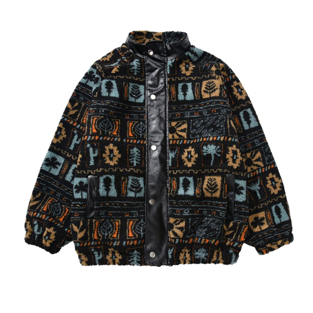 【NOW TREND】Forest Oil Painting Sherpa Coat