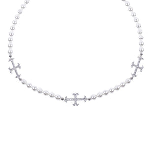 WIC | Rich Pearl Cross Necklace