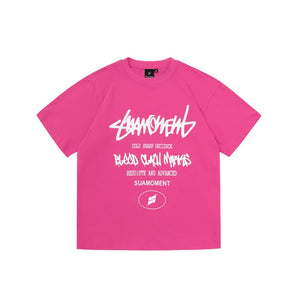Street Philanthropist Scratch Graffiti Letter Print Short Sleeve