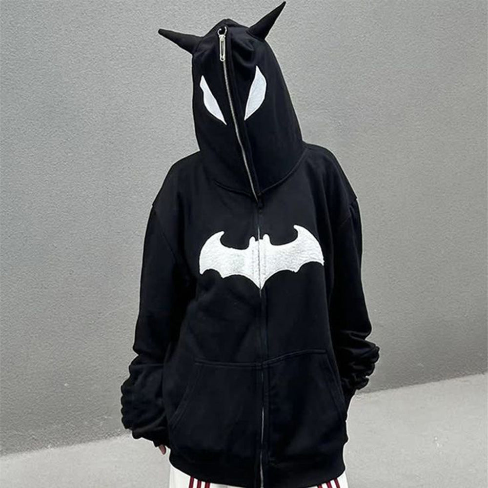 🔥Dark Goth Bat Embroidery Hoodie