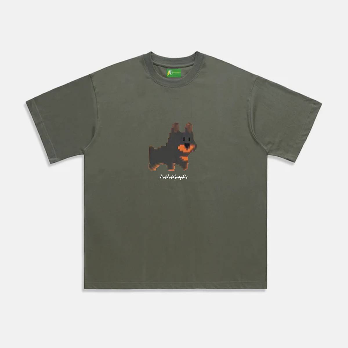 AG Cartoon Animal Pixel Dog T-Shirt