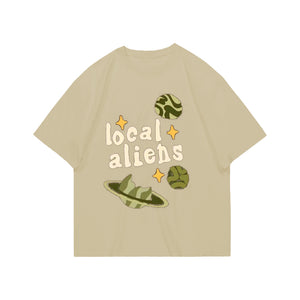 Local Aliens Print Cotton T-shirt