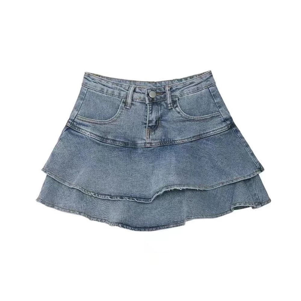 Women's Sexy Ruffled Denim Skirt