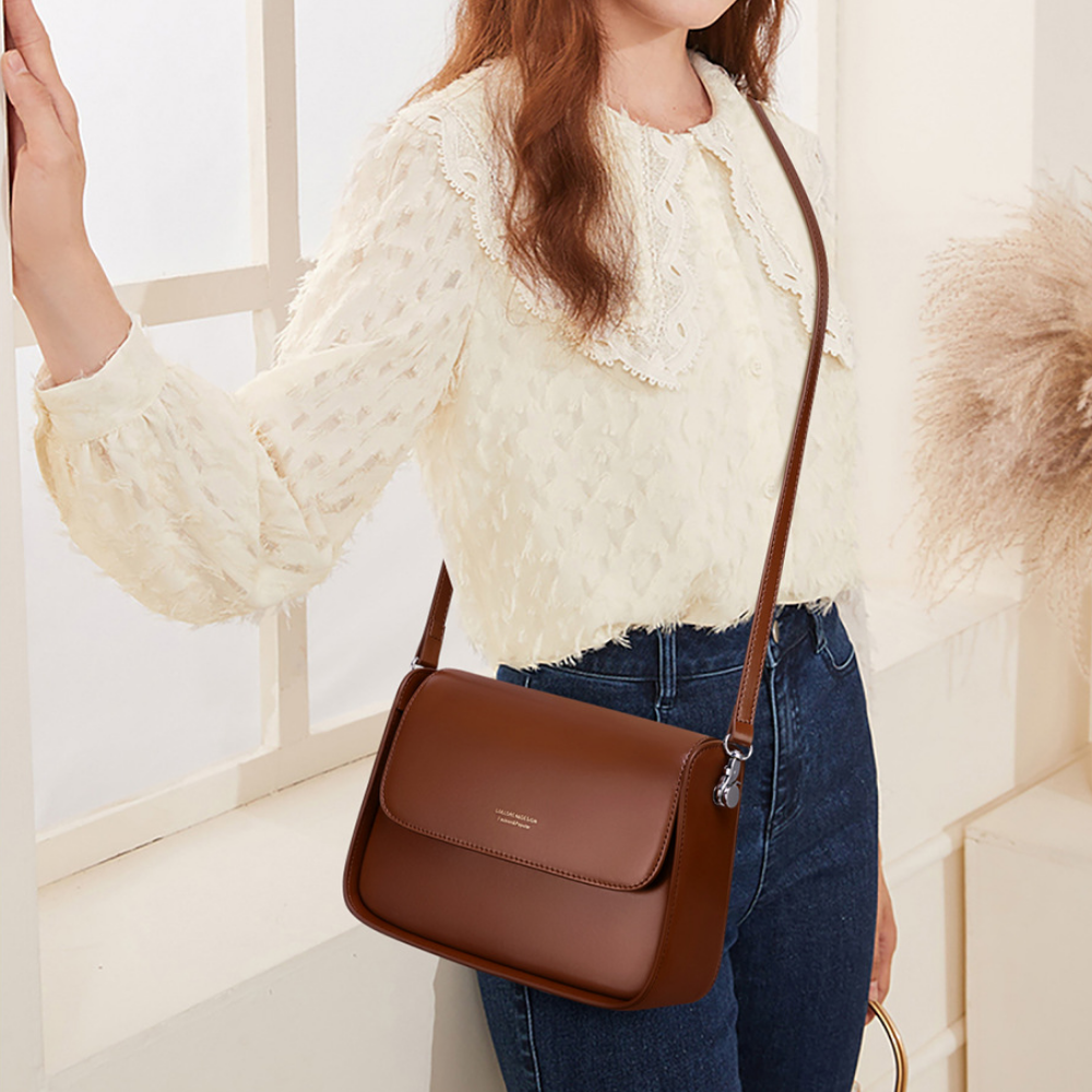 Women's Solid Color Crossbody Bag