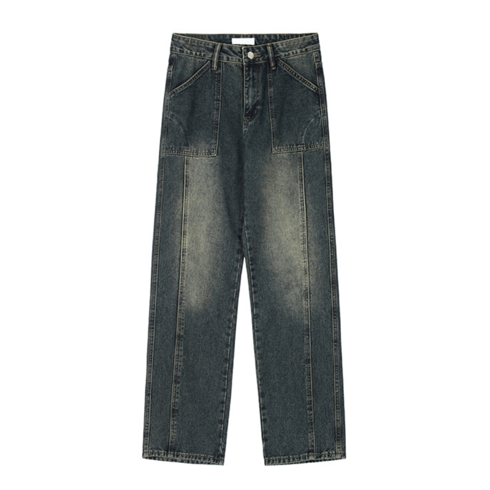 Vintage Street Distressed Straight Jeans