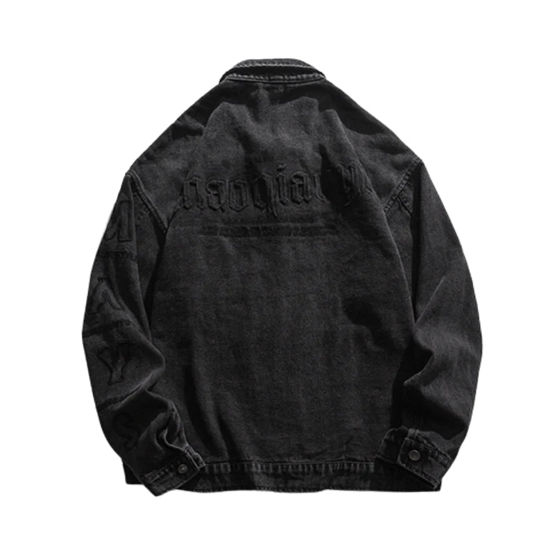 Simple Solid Letter Denim Jackets