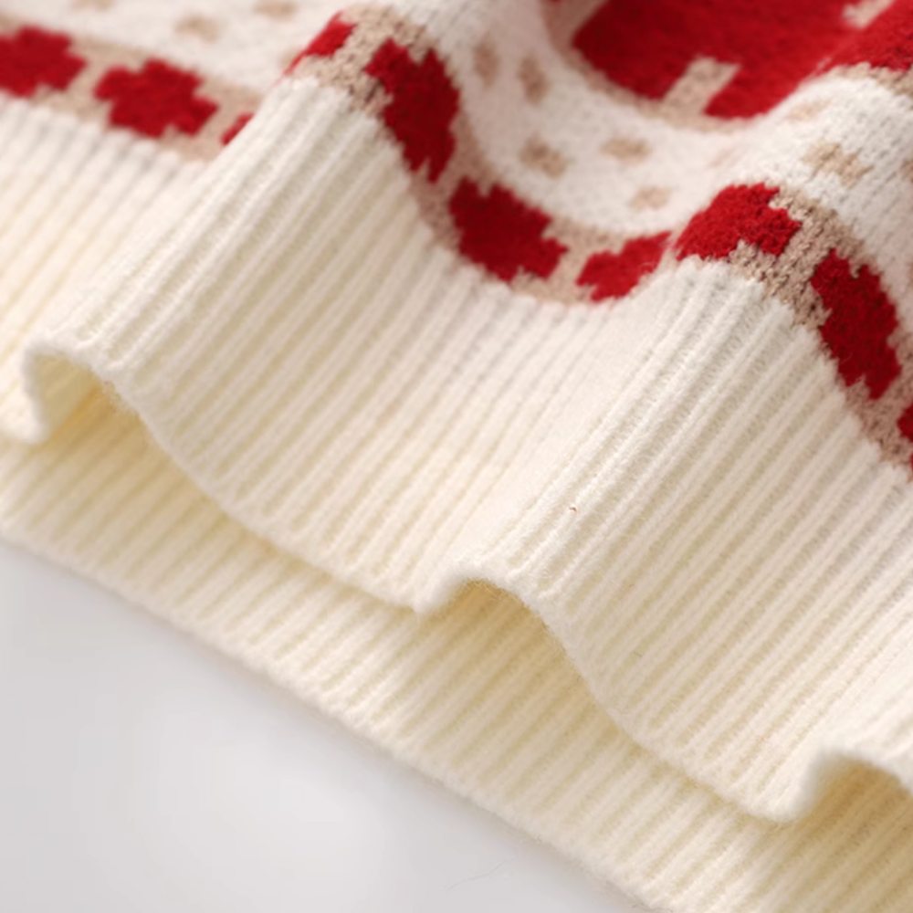 Women's Classic Flocked Christmas Tree Sweater
