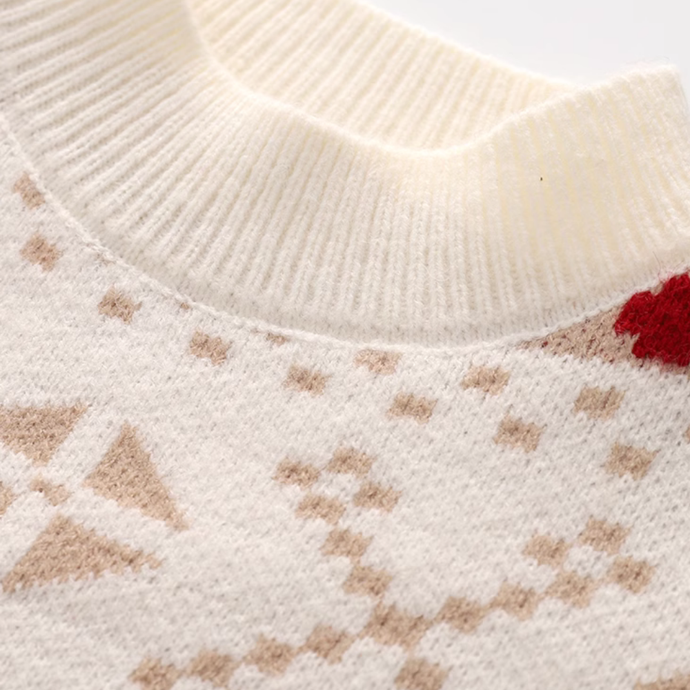 Women's Classic Flocked Christmas Tree Sweater