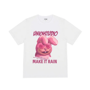 Pink Fun Bunny Print T-shirt