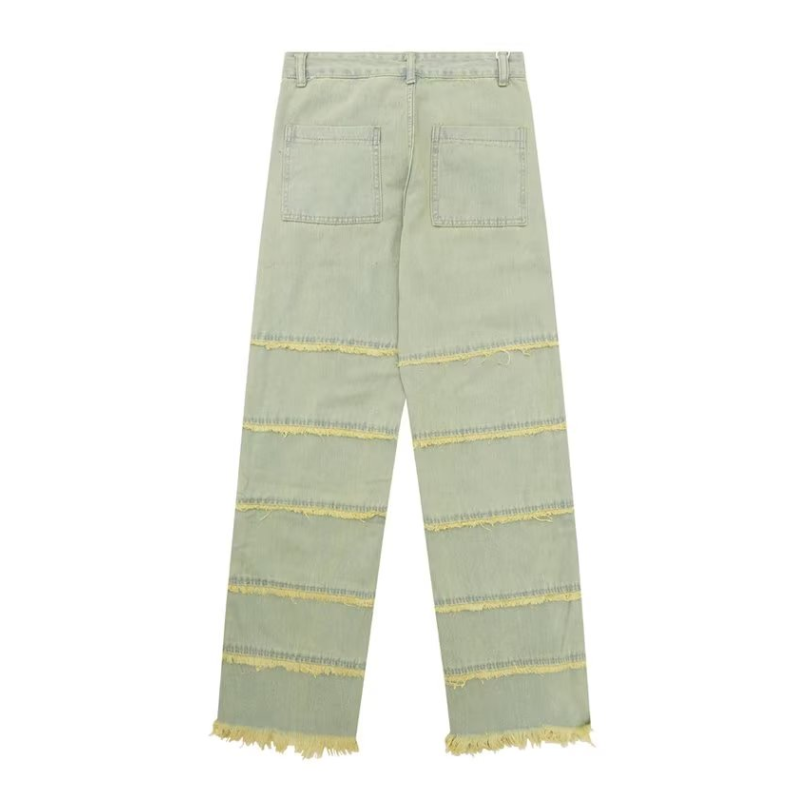 Vintage Raw Edge Washed Straight Jeans