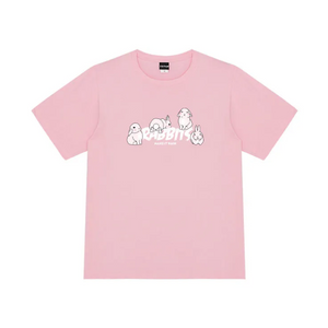 Cute Rabbits Print Cotton T-shirt