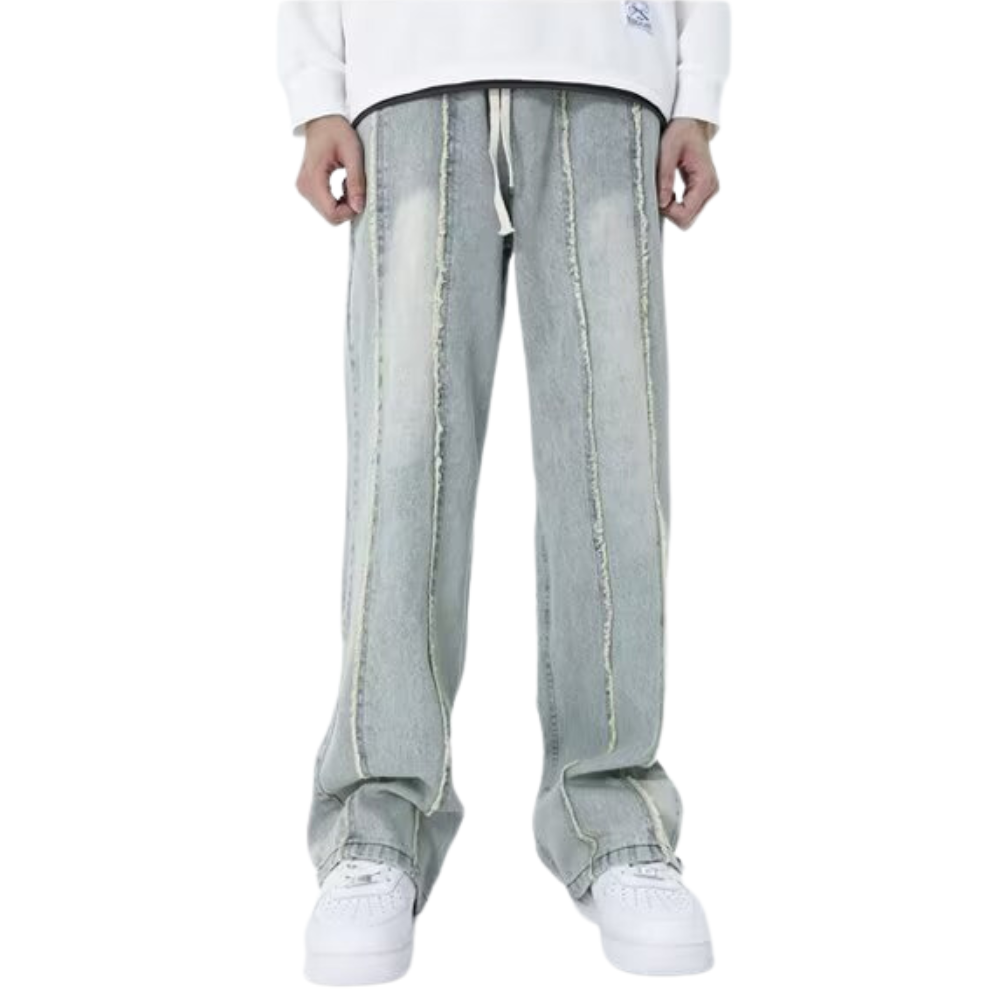 Street Stripe Embroidery Casual Jeans