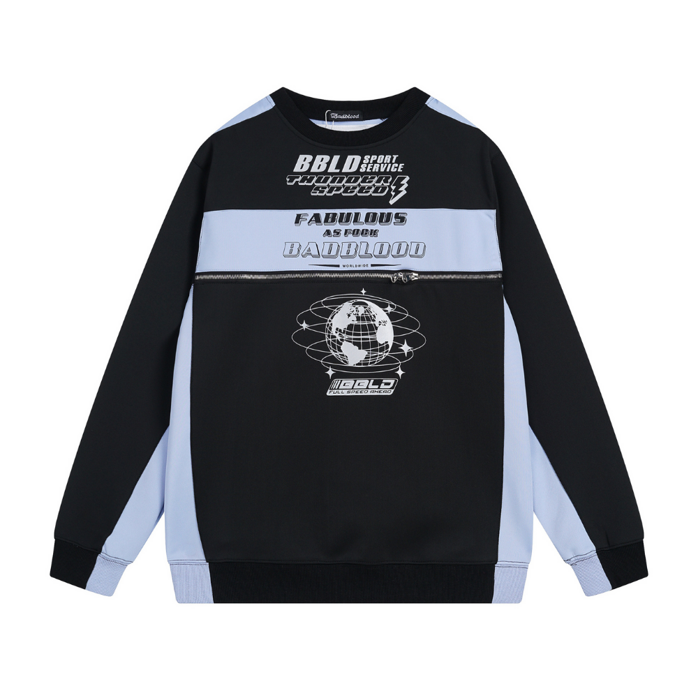 Women's High Street Zipper Design Sweatshirt