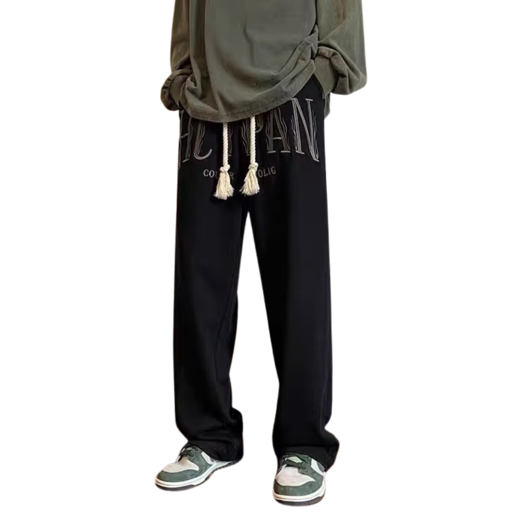 Vintage Letter Embroidery Sweatpants