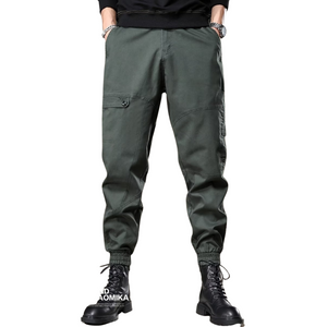 Solid Color Patchwork Cargo Pants