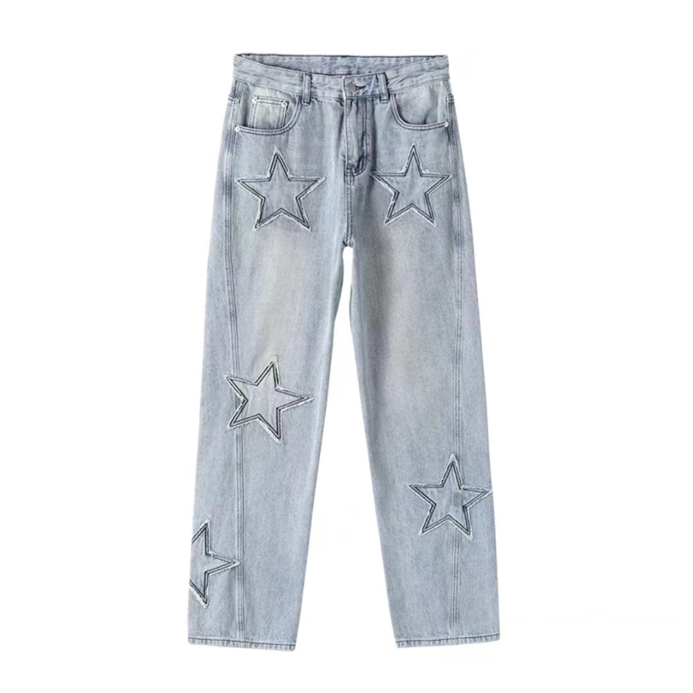 Urban Star Patchwork Straight Leg Jeans