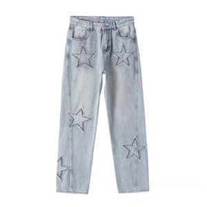 Urban Star Patchwork Straight Leg Jeans