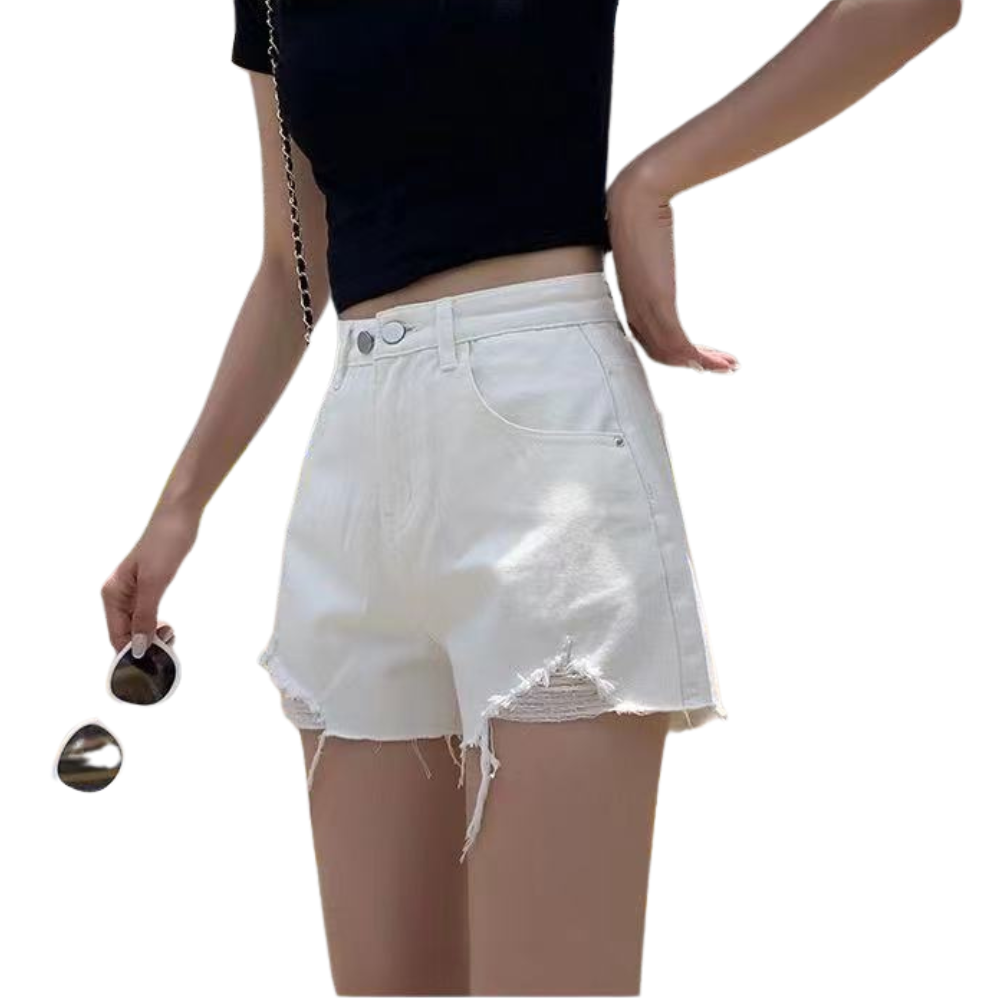 Women's Casual Holes Shorts