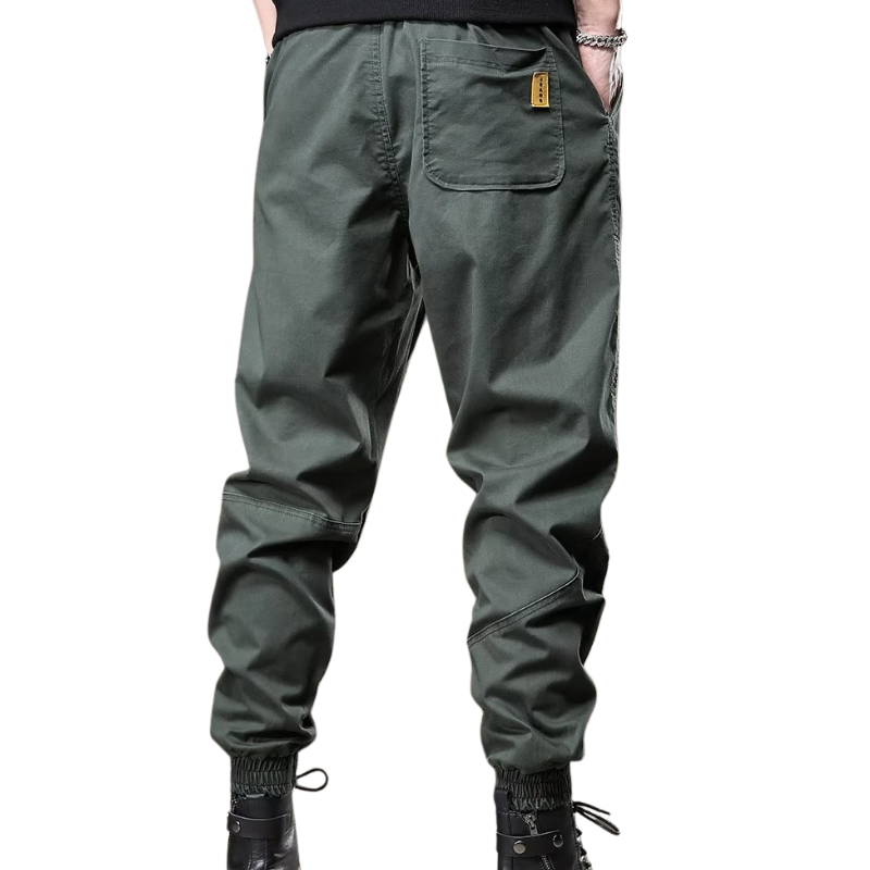 Solid Color Patchwork Cargo Pants