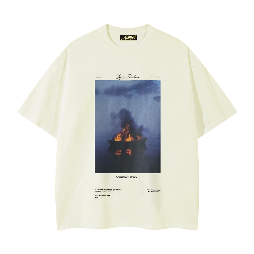 Pure Cotton 260G Flame Boat  T-shirt