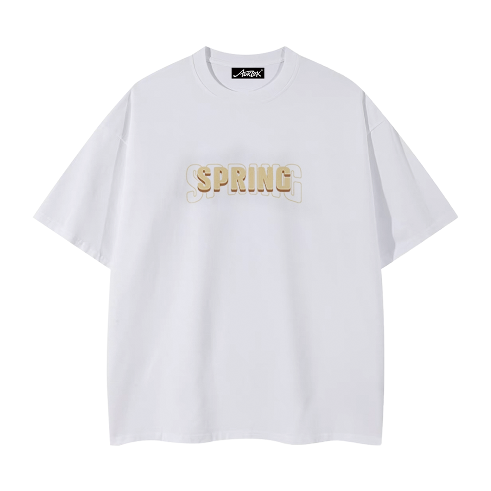 Pure Cotton 260G Spring Rose Print T-Shirt