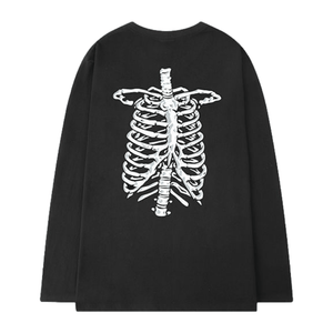 Letter Skeleton Graphic Long Sleeve Shirt