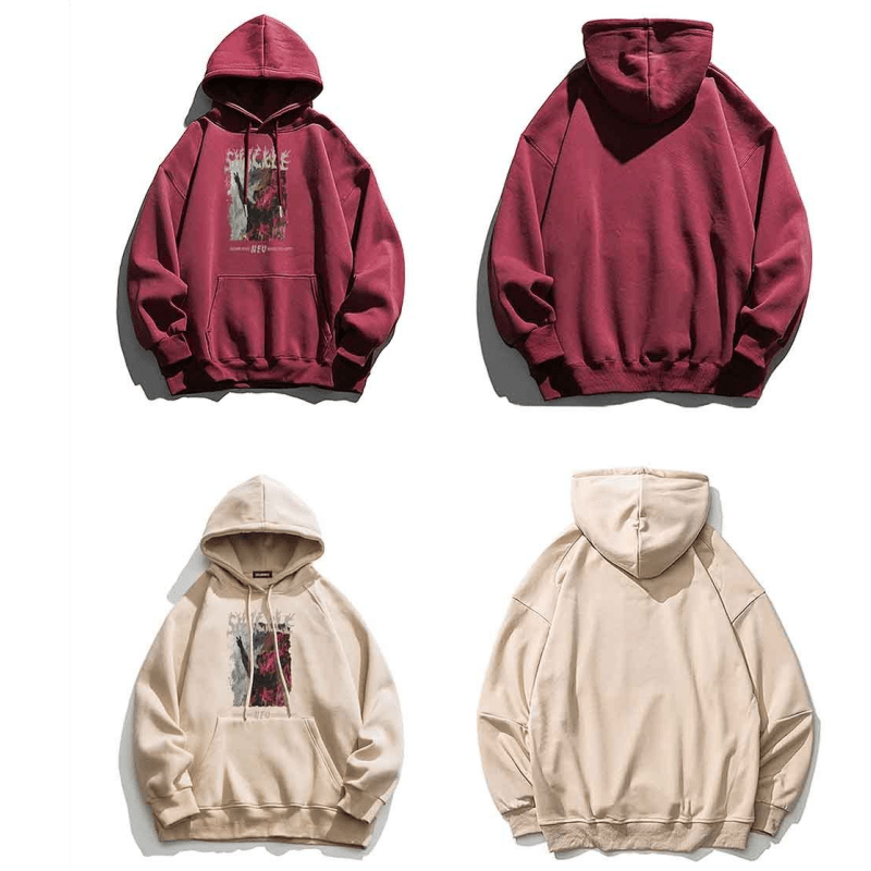 Street Letter Printed Hoodies