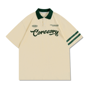 Vintage Letter Embroidery Polo Shirt