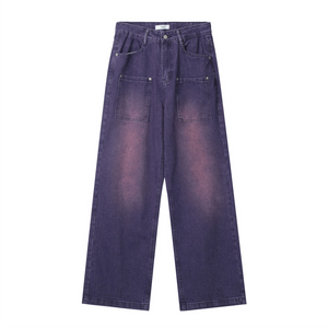 DF |Fading Straight Leg Purple Jeans