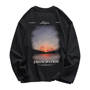 Sunrise Landscape Print Sweatshirt