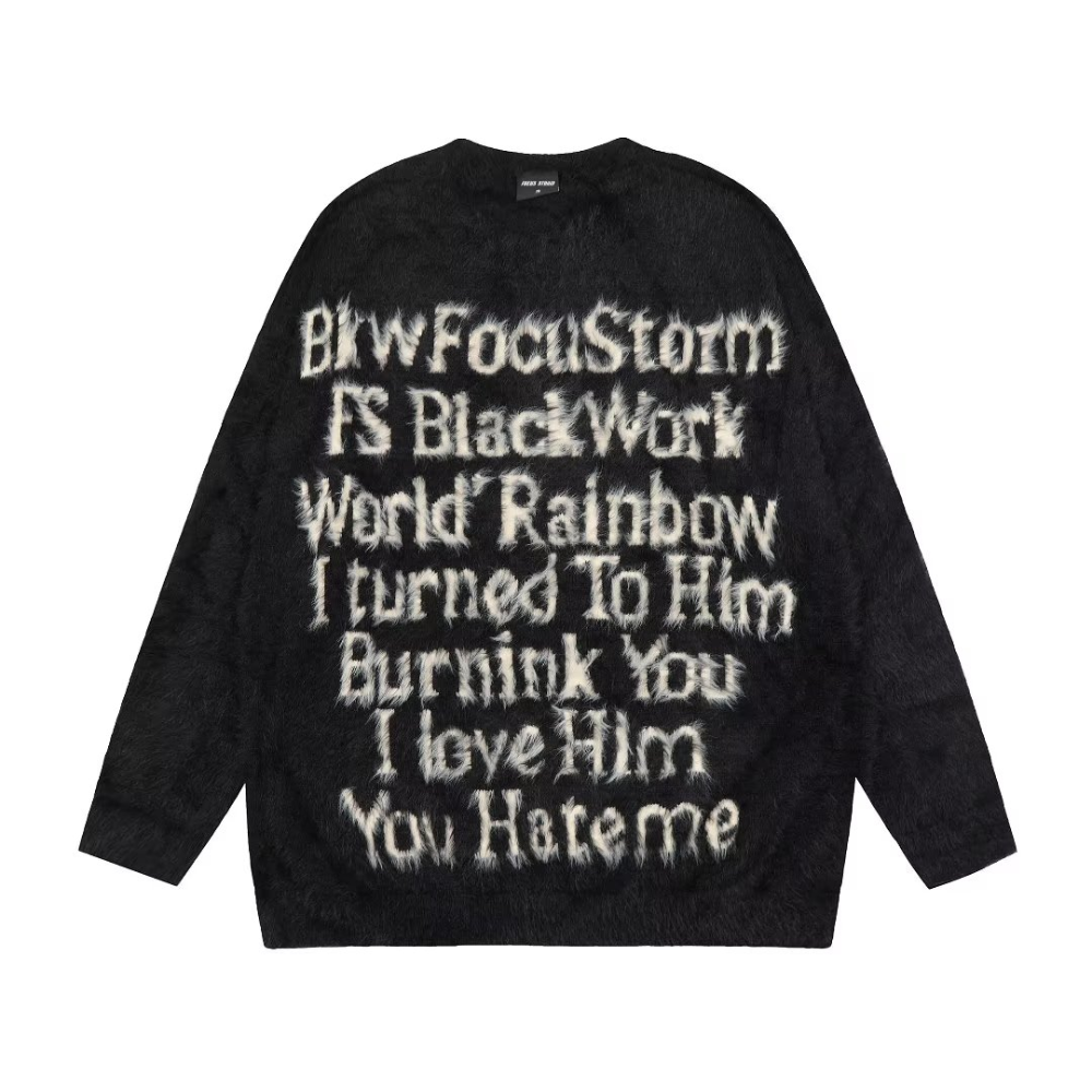 Women's Casual Letter Crew Neck Sweater
