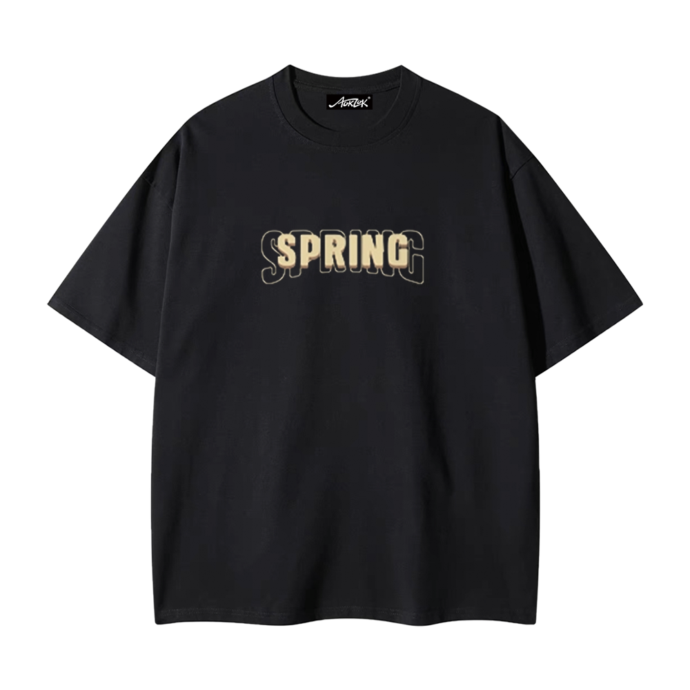 Pure Cotton 260G Spring Rose Print T-Shirt