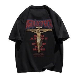 Vintage Bold Jesus Letter Graphic T-shirt