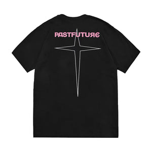 Past Future | Street Four-pointed Star Print T-shirt