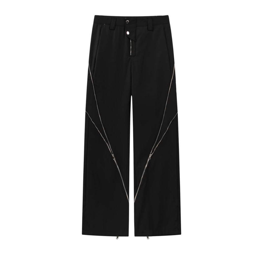 Street Dark Zipper Casual Jeans