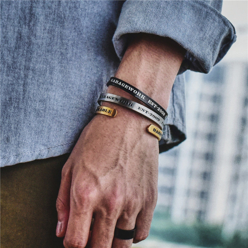 Letter Titanium Steel Bracelet