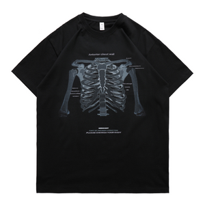 【LawFoo】Skeleton Letter Graphic T-Shirt