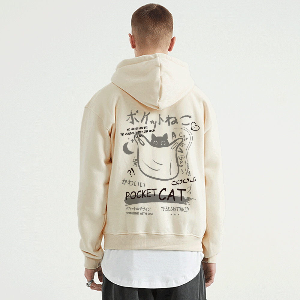 Retro Animation Cat Graphic Hoodie