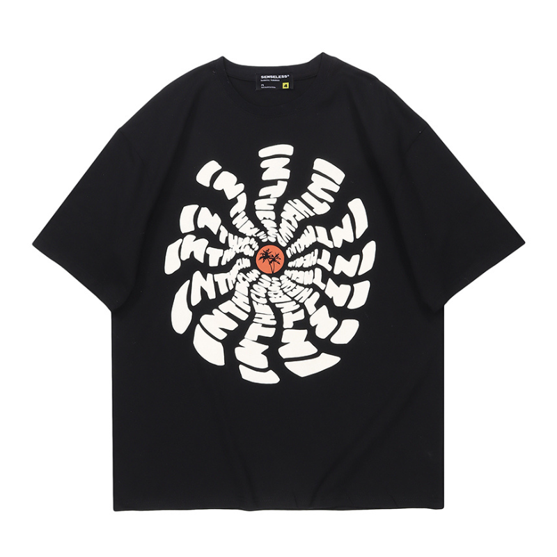 Hip Hop Vertigo Monogram Print T-shirt