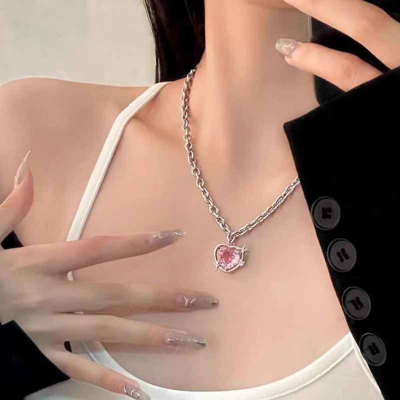 Crystal Heart Pendant Necklace